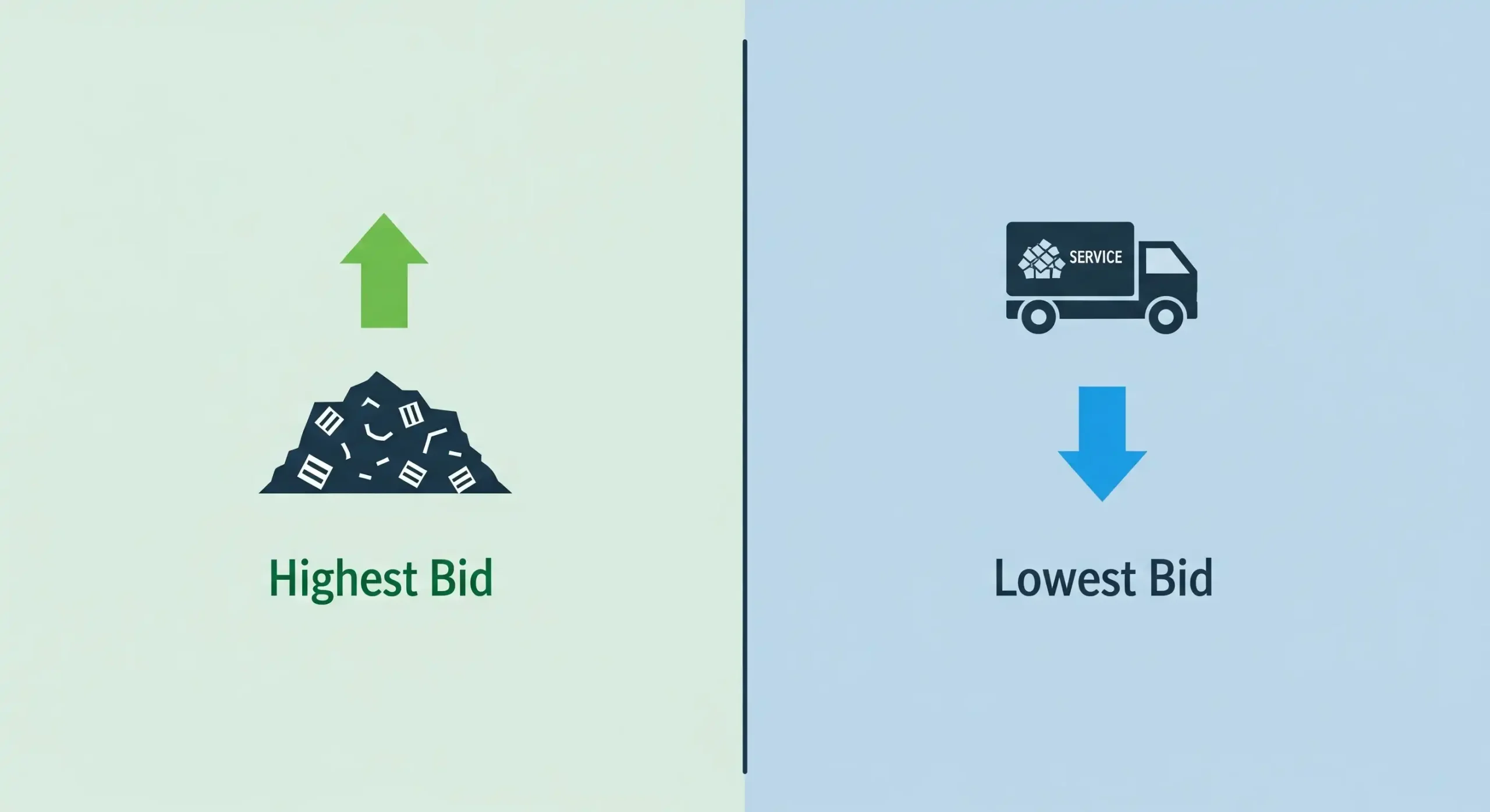 تفاوت بین مزایده برای فروش ضایعات و مناقصه برای خدمات جمع آوری