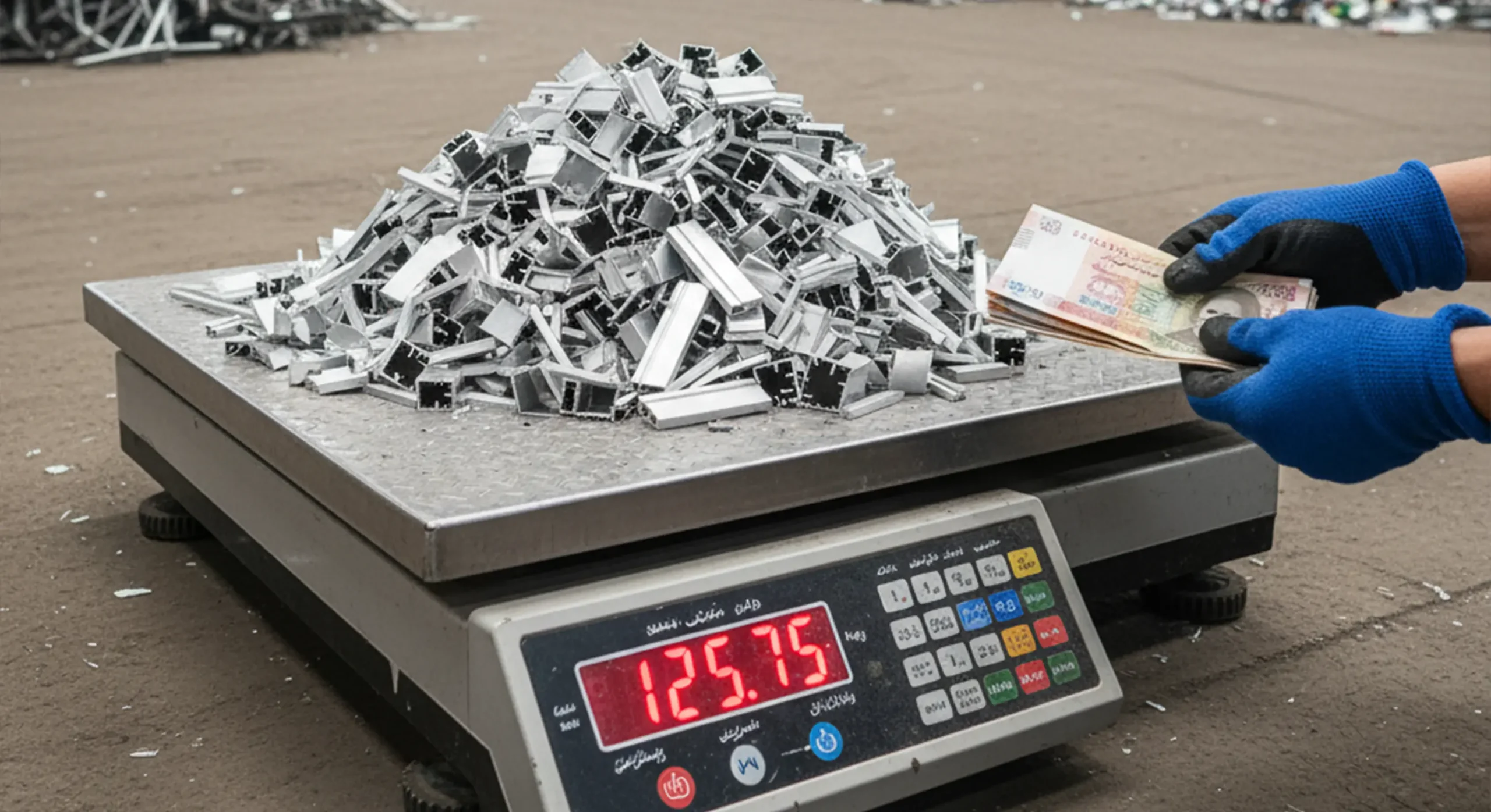 محاسبه قیمت هر کیلو ضایعات آلومینیوم بر اساس وزن و تسویه نقدی.