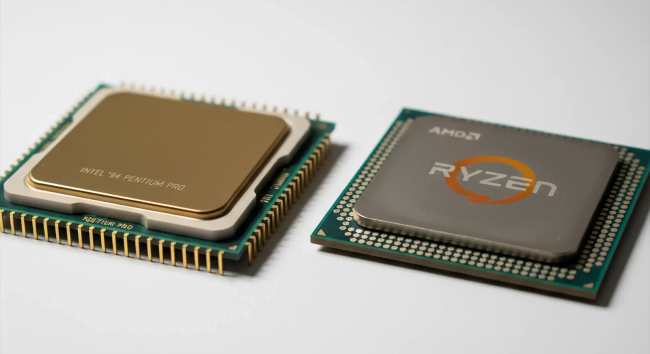 تفاوت ضایعات سی پی یو سرامیکی (پشت طلا) و فیبری (سبز).